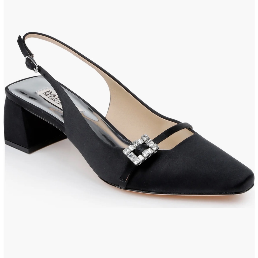 Badgley Mischka Elegant Black Slingback Heels